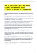 NVCC RAD 105 FINAL REVIEW EXAM QUESTIONS WITH CORRECT DETAILED ANSWERS 