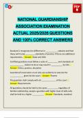 NATIONAL GUARDIANSHIP ASSOCIATION EXAMINATION ACTUAL 2025&sol;2026 QUESTIONS AND 100&percnt; CORRECT ANSWERS