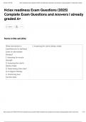 Nclex readiness Exam Questions &lpar;2025&rpar; Complete Exam Questions and Answers &vert; already graded A&plus;