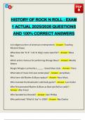 HISTORY OF ROCK N ROLL - EXAM 1 ACTUAL 2025&sol;2026 QUESTIONS AND 100&percnt; CORRECT ANSWERS