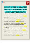 HISTORY OF ROCK & ROLL&colon; TEST 2 ACTUAL 2025&sol;2026 QUESTIONS AND 100&percnt;