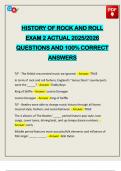 HISTORY OF ROCK AND ROLL EXAM 2 ACTUAL 2025&sol;2026 QUESTIONS AND 100&percnt; CORRECT ANSWERS