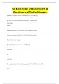NC Basic Radar Operator Exam 11 Questions and Verified Answers