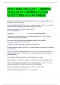 NVCC RAD 105 QUIZ 1 - SPRING 2025 LATEST UPDATE &vert; EXAM QUESTIONS AND ANSWERS 