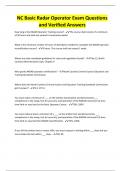 NC Basic Radar Operator Exam Questions and Verified Answers