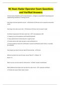 NC Basic Radar Operator Exam Questions and Verified Answers
