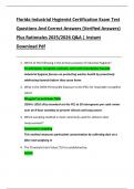 Florida Industrial Hygienist Certification Exam Test  Questions And Correct Answers &lpar;Verified Answers&rpar;  Plus Rationales 2025&sol;2026 Q&A &vert; Instant  Download Pdf