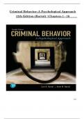 Criminal Behavior&colon; A Psychological Approach &ndash; 12th Edition &lpar;Bartol&rpar; &vert; Complete Verified Exam Prep Questions & Answers &ndash; Chapters 1&ndash;16 PDF Download
