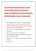 Texas Industrial Boiler Operator License  Practice Exam Questions And Correct  Answers &lpar;Verified Answers&rpar; Plus Rationales  2025&vert;2026 Q&A &vert; Instant Download Pdf