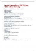 Loyola System Entry&colon; EMT-P Exam 100&percnt; Solved Correctly