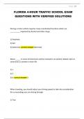 FLORIDA 4-HOUR TRAFFIC SCHOOL EXAM QUESTIONS WITH VERIFIED SOLUTIONS
