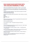 RHS DANB EXAM QUESTIONS WITH 100&percnt; SOLVED ANSWERS A&plus; PASS