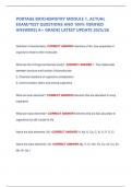 PORTAGE BIOCHEMISTRY MODULE 1&comma; ACTUAL  EXAM&sol;TEST QUESTIONS AND 100&percnt; VERIFIED  ANSWERS&vert; A&plus; GRADE&vert; LATEST UPDATE 2025&sol;26