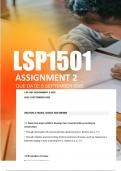 LSP1501 Assignment 8 2025 ANSWERS - Due 3 September 2025