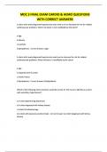 MDC 3 FINAL EXAM CARDIO & HEMO QUESTIONS WITH CORRECT ANSWERS