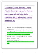 Texas Pest Control Operator License  Practice Exam Questions And Correct  Answers &lpar;Verified Answers&rpar; Plus  Rationales 2025&vert;2026 Q&A &vert; Instant  Download Pdf