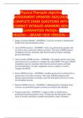 Physical Therapist objective ASSESSMENT UPDATED 2025&sol;2026 COMPLETE EXAM QUESTIONS WITH CORRECT DETAILED ANSWERS&period;100&percnt; GUARANTEED PASS&vert;&vert;A&plus; GRADED<<BRAND NEW VERSION>>
