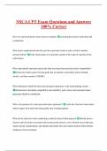 NSCA CPT Exam Questions and Answers  100&percnt; Correct 
