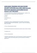 IAHSS BASIC TRAINING FOR HEALTHCARE SECURITY OFFICERS Exam 2025&ndash;2026 Accurate Real Exam Questions and Verified Correct Answers JUST RELEASED