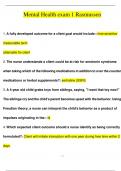 Rasmussen College Mental Health Nursing Exam 1 Complete Questions and Correct Answers &vert; Comprehensive Study Guide for Nursing Students