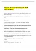 Florida LP Gas Master Qualifier Exam Prep&colon; Key Questions & Answers &lpar;2025-2026&rpar;
