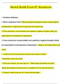 Rasmussen College Mental Health Nursing Exam 2 &vert; Complete Questions and Correct Answers for Psychiatric Nursing Preparation