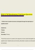 WGU C785 Biochemistry Unit Exams and Final Exam &vert; Complete Questions and Verified Answers for Western Governors University Students
