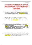 NFHS WRESTLING EXAM BRAND  NEW VERIFIED QUESTIONS WITH  ANSWERS&period;