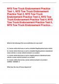 NYS Tow Truck Endorsement Practice Tests 1&ndash;5 with Complete Questions and Verified Answers &vert; New York DMV Certification Prep
