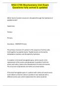 WGU C785 Biochemistry Unit Exam Questions with Complete Solutions &vert; Fully Updated Study Guide for Western Governors University