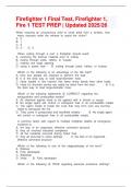 Firefighter 1 Final Exam and Test Prep &vert; Complete Questions and Verified Answers for 2025&sol;2026 NFPA Certification