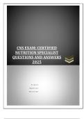 CNS EXAM&colon; CERTIFIED NUTRITION SPECIALIST  QUESTIONS AND ANSWERS 2025
