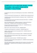COMPLETE 6TH EDITION BASIC IAHSS TRAINING 338 QUESTIONS WITH CORRECT SOLUTIONS