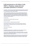 E-00 Introduction to the Ethics Code PART 1- Purpose&comma; scope and core principles Questions & Answers