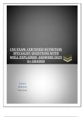CERTIFIED NUTRITION SPECIALIST&colon; FINAL EXAM QUESTIONS & ANSWERS 2025 A&plus; GRADED&comma; CERTIFIED NUTRITION SPECIALIST&colon; FINAL EXAM QUESTIONS AND ANSWERS 2025 UPDATED&comma; CNS EXAM&colon; CERTIFIED NUTRITION SPECIALIST QUESTIONS AND ANSWERS 2025 & CNS EXAM&colon; CERTIFIED NUTRITI