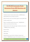 NUTR 430 Community Needs Assessment Exam 2025 Questions and Answers