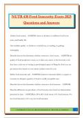 NUTR 430 Food Insecurity Exam 2025 Questions and Answers