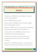 NUTR 430 Exam 1 2025 Questions and Answers