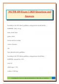 NUTR 430 Exam 1 2025 Questions and Answers
