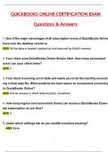Quickbooks Online Certification Exam &lpar;Latest 2025 &sol; 2026 Update&rpar; Questions & Correct Answers &lpar;100&percnt; Correct Verified Answers&rpar; Already Graded A&plus;
