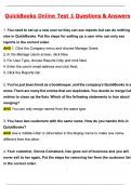 QuickBooks Online Test 1 &lpar;Latest 2025 &sol; 2026 Update&rpar; Questions & Correct Answers &lpar;100&percnt; Correct Verified Answers&rpar; Already Graded A&plus;