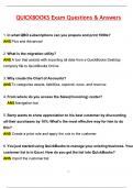 QuickBooks Exam &lpar;Latest 2025 &sol; 2026 Update&rpar; Questions & Correct Answers &lpar;100&percnt; Correct Verified Answers&rpar; Already Graded A&plus;
