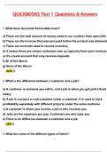 Quickbooks Test 1 &lpar;Latest 2025 &sol; 2026 Update&rpar; Questions & Correct Answers &lpar;100&percnt; Correct Verified Answers&rpar; Already Graded A&plus;
