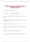 PHI 111 Exam 1 Questions and Answers  Verified by Experts 