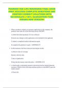 PEARSON VUE LIFE INSURANCE FINAL EXAM  PREP 2025&sol;2026 COMPLETE QUESTIONS AND  VERIFIED CORRECT SOLUTIONS WITH  RATIONALES &vert;&vert; 100&percnt; GUARANTEED PASS  <BRAND NEW VERSION>