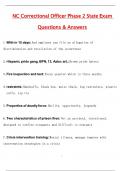 NC Correctional Officer Phase 2 State Exam &lpar;Latest 2025 &sol; 2026 Update&rpar; Questions & Correct Answers &lpar;100&percnt; Correct Verified Answers&rpar; Already Graded A&plus;