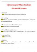 NC Correctional officer Final Exam &lpar;Latest 2025 &sol; 2026 Update&rpar; Questions & Correct Answers &lpar;100&percnt; Correct Verified Answers&rpar; Already Graded A&plus;