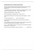 WINDOWS FINAL EXAM QUESTIONS