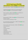PC707 Final Exam UPDATED  QUESTIONS AND CORRECT ANSWERS