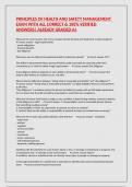 PRINCIPLES OF HEALTH AND SAFETY MANAGEMENT EXAM WITH ALL CORRECT & 100&percnt; VERIFIED ANSWERS&vert; ALREADY GRADED A&plus;